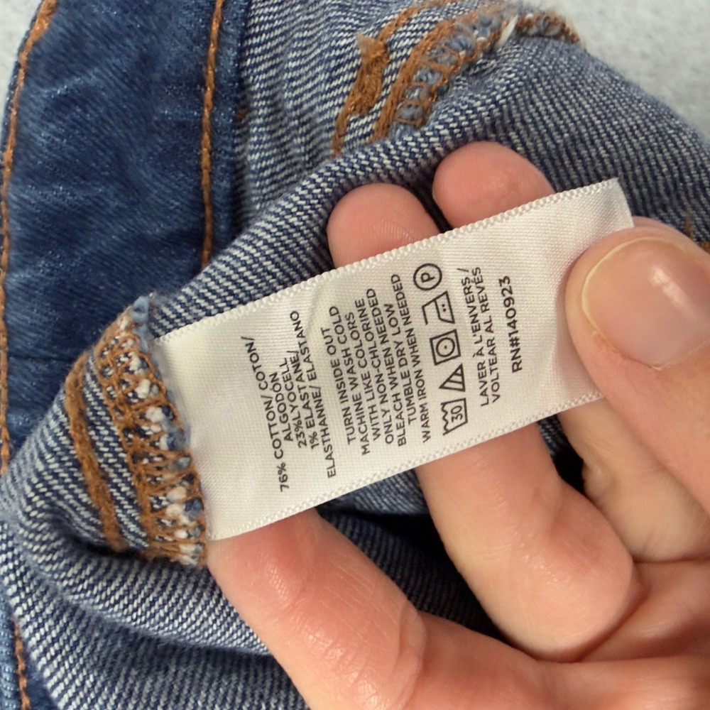 LOFT The Straight Jeans Mid Wash High Rise Button Fly Denim Women's Size 10 - Picture 8 of 10